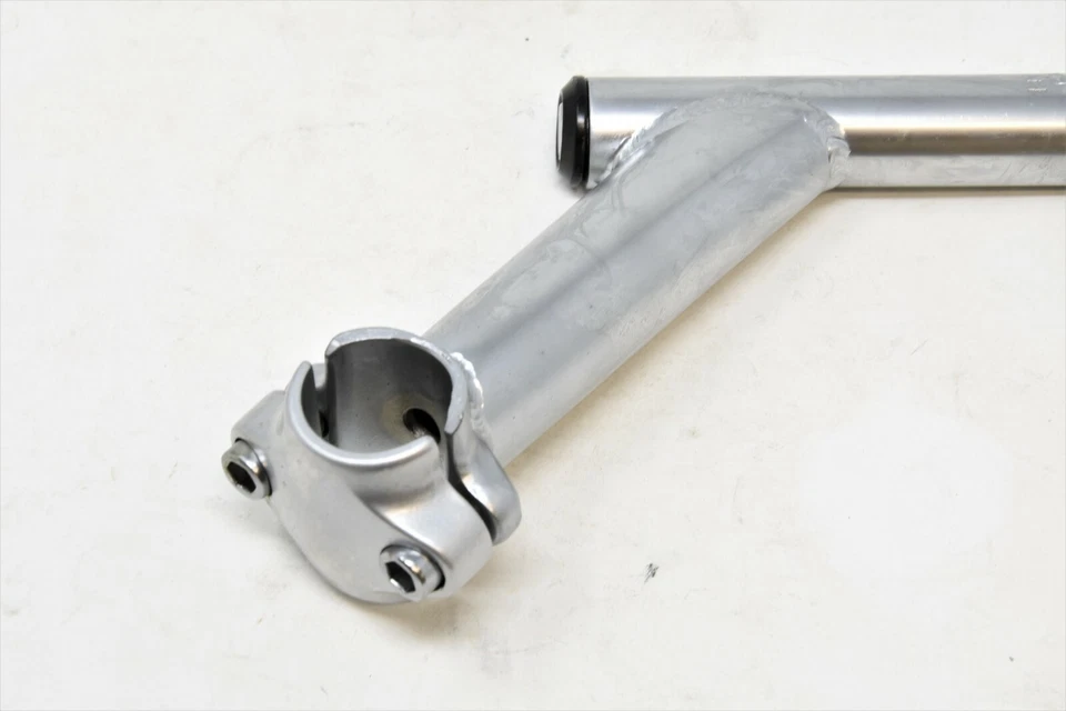 High 40 degree rise 22.2mm Handlebar Stem 90mm reach Silver 25.4mm 2 bolt clamp - Image 2 of 2