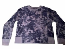 Athleta Womens Farallon Blue Gray Camo Sweatshirt Cropped 657653-01, Size Small