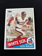 OZZIE GUILLEN ROOKIE TOPPS TRADED 1985 CHICAGO WHITE SOX #43T NRMT BASEBALL CARD. rookie card picture