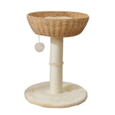 SHENGOCASE Cat Tree Tower with Rattan Wicker Basket, Handwoven Large Nest Bas...