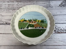 Villeroy & Boch Design 11.5" Naif "Wedding Procession" Quiche Pie Dish Porcelain