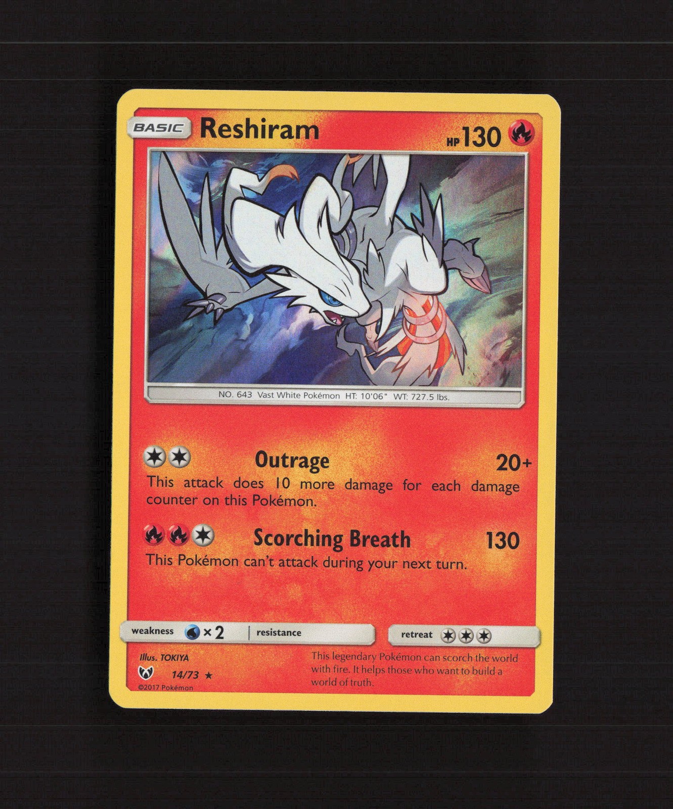 Reshiram 14/73 Shining Legends Holo Rare Pokemon Card NM