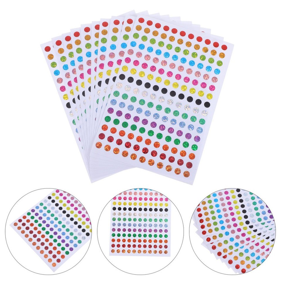 Clour Code Sticker 100 Sheets Dot Stickers Removable Adhesive Color Coding Color-code ...