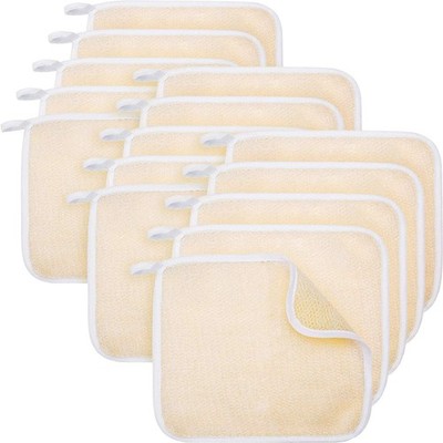 15 Packs Exfoliating Face Body Wash Cloths Towel Two Side Soft Weave Bath Cloth