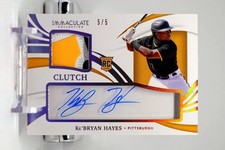 2021 Panini Immaculate Clearly Clutch Ke'Bryan Hayes /5 Bookend RPA Pirates