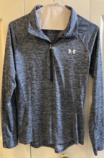 Super Comfy Women  s Under Armour Heat Gear 1/4 Quarter Zip Heather Blue Small
