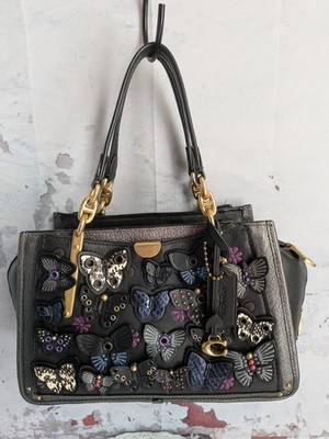 Coach Dreamer Exotic Snakeskin Butterfly Appliques Handbag Pre 