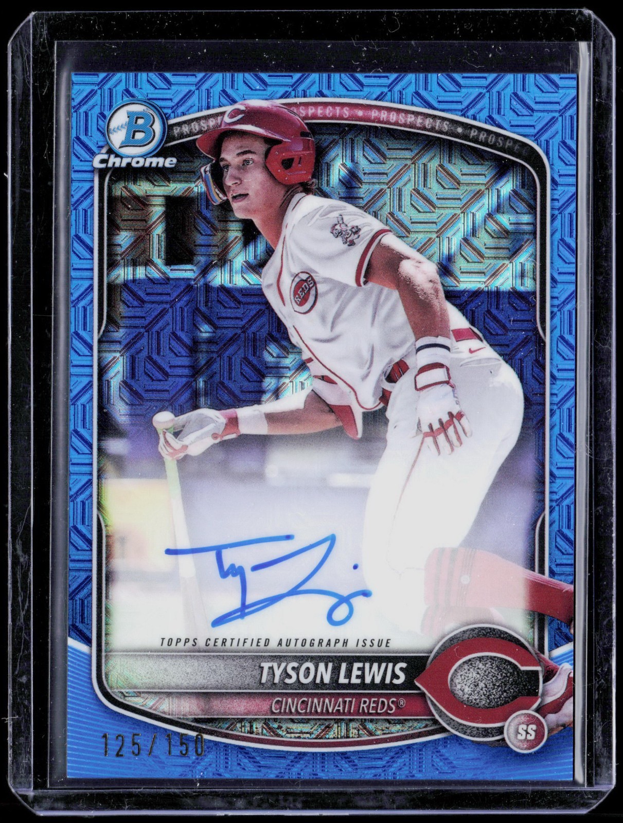 2025 Bowman Chrome Baseball Tyson Lewis Blue Mojo Auto 125 /150