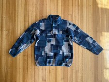 Patagonia Synchilla Snap-T Pullover Fleece Sweater Geometric Blue Women s Large