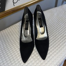 Stuart Weitzman Black FABRIC Pointed Toe Stiletto Pumps Heels Women's Size 10AAA