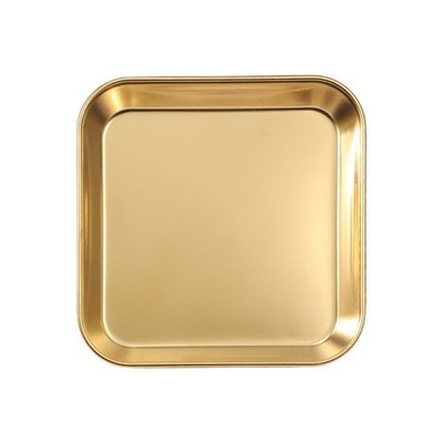 304 SS Korean Style Quadratische Platte 14,4 cm x 14,4 cm Goldfarbene Flache für
