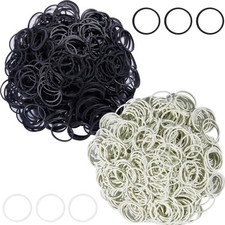 AMUU rubber bands small Mini 500 Pcs Black 500Pcs White, Black,White-1200Pcs