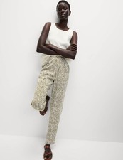 Marks & Spencer Womens Tapered Trousers in Khaki Mix - M&S