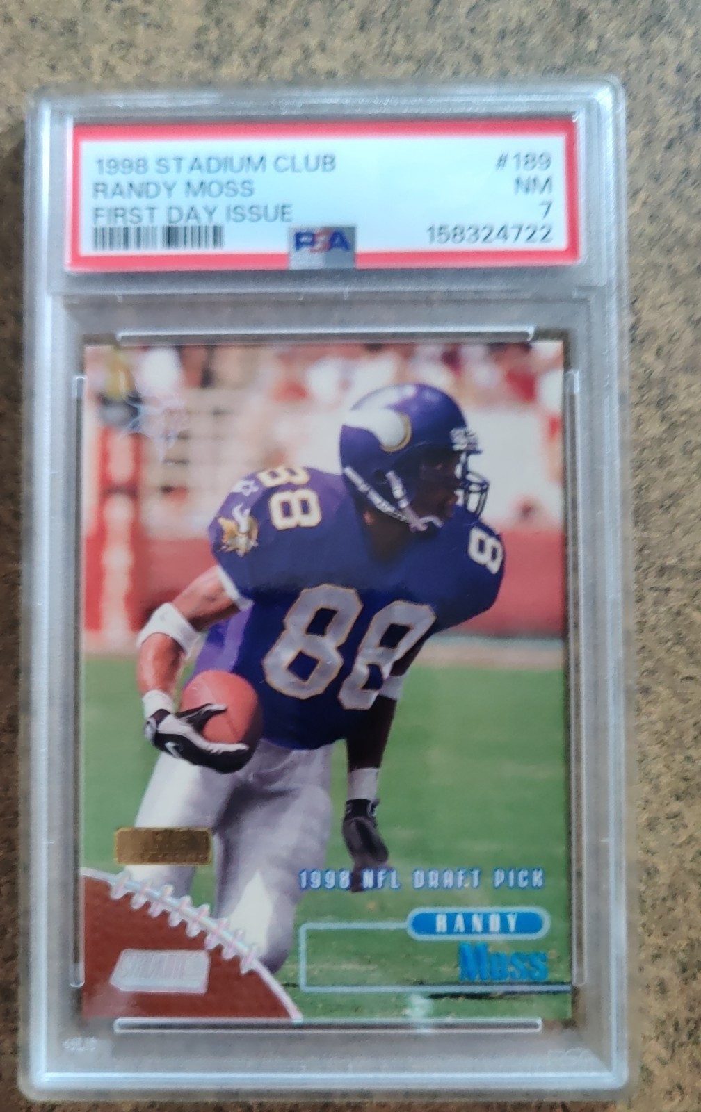 1998 Topps Stadium Club - 1998 NFL Draft Pick Randy Moss #189 First Day Issue RC