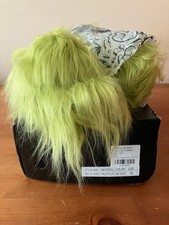 DOLLSKILL CURRENT MOOD Grumpies Fuzzy Slides Sandal Green Super Fun Size 7 M