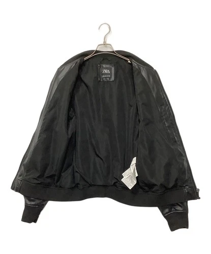 ZARA Faux Leather Jacket Men's Size M Black image 7