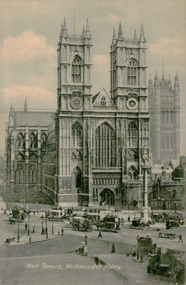 Vintage Postcard West Towers Westminster Abbey London Valentine's Series