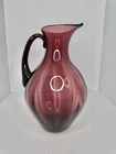 Vintage MCM Blenko Glass 991 Optic Pitcher In Amethyst 12.25” Stunning