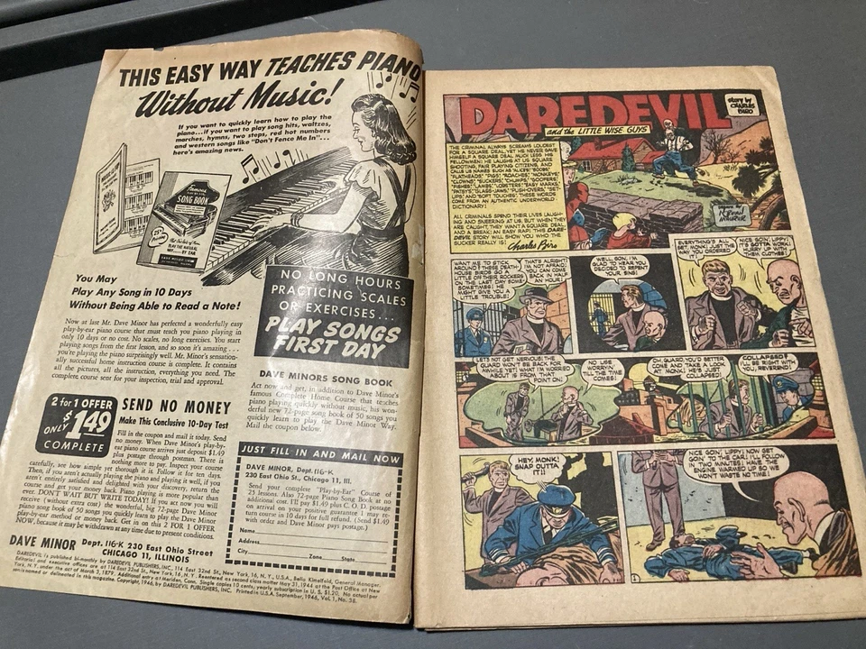 Cómics de Daredevil #38 1946, publicaciones de Lev Gleason de la Edad de Oro (ver fotos) Foto 2 de 4