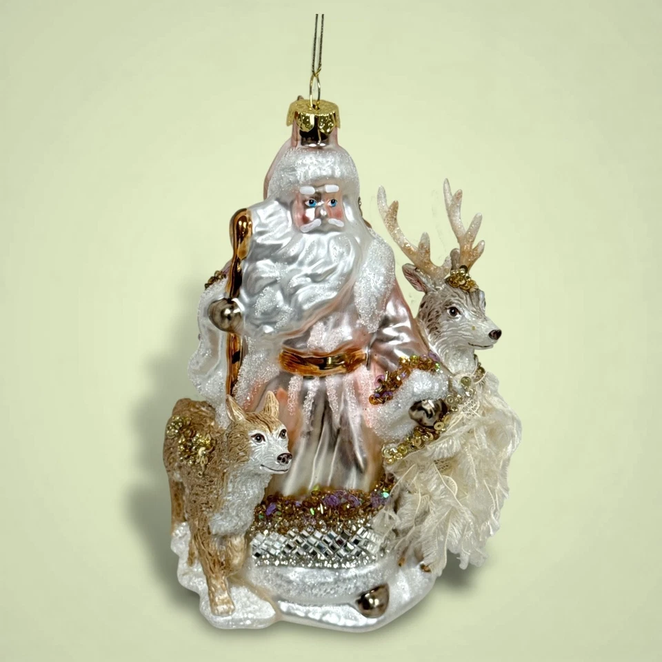 Goodwill Palla Di Natale In Vetro Pendant Natale Babbo Natale Lupo Cervo 16,5Cm - Immagine 3 di 4