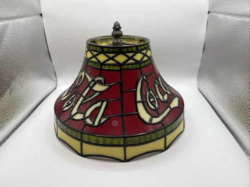 Vintage Coca Cola Coke Plastic Faux Stained Glass Tiffany Style Lamp Shade 10"