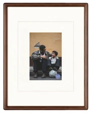 11x14 Picture Frame Walnut Solid Wood with Real Glass Vertical Horizontal Sta...