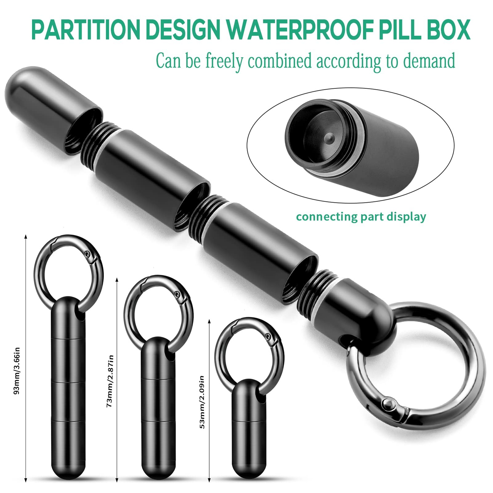 Keychain Pill Holder, Titanium Pill Case Small Pill Organizer Waterproof Pill...