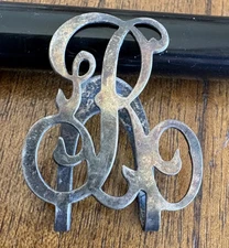 Vintage Apollo Sterling Silver Napkin Clip Fancy Initial Bookmark Money Holder R