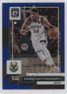2022-23 Panini Donruss Optic Blue Prizm 19/49 Giannis Antetokounmpo #75 ou0
