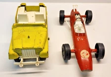 Vintage Hubley 7" Diecast Jeep & 7.5" Diecast Indy Race Car.