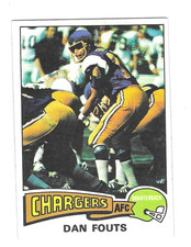 1975 Topps Football / San Diego Chargers / Dan Fouts ROOKIE CARD high grade HOF. rookie card picture