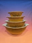 Vintage Pyrex Old Orchard Cinderella Mixing Nesting Bowls. 441, 442, 443 & 444