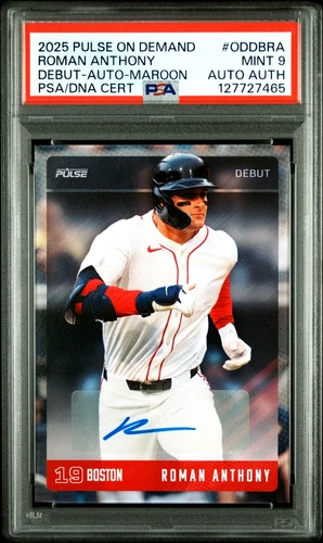 2025 PULSE ON DEMAND DEBUT AUTO-MAROON /50 ROMAN ANTHONY RC AUTO PSA 9