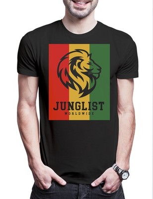 Junglist Worldwide Herren T-Shirt Rasta Rastafari Jah Irie Zion Reggae Babylon
