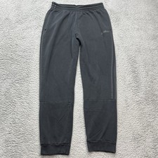 Adidas Fleece Sweatpants Mens L Joggers Black Gray Pants Athleisure Streetwear