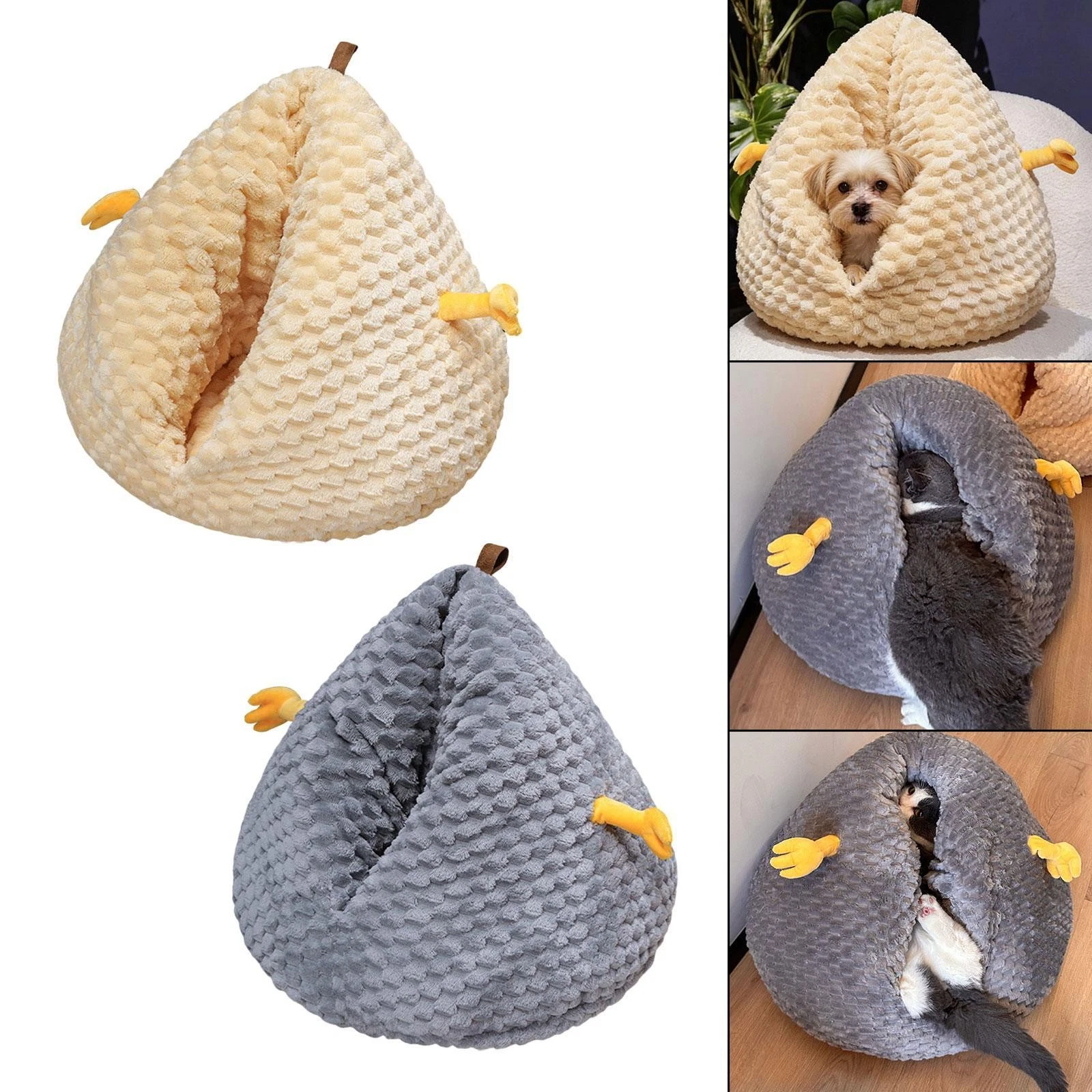 Self Enclosed Cat Bed Hideaway Non Slip Bottom Compact Soft Warm Pet Supplies