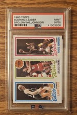 1980-81 Topps Magic Johnson, Larry Bird, Julius Erving #139-174-34 (RC) PSA 9pd