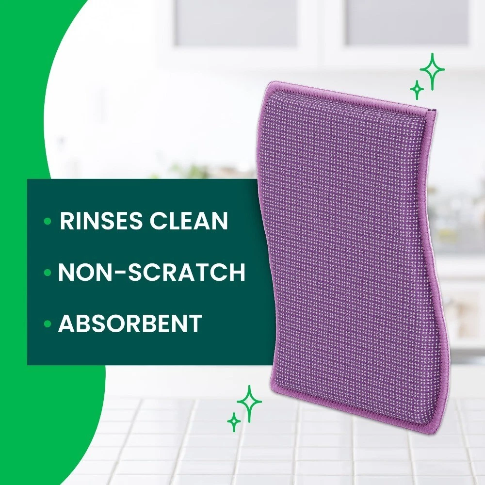 Stay Clean Scrubbers Dish Sponges Non Scratch Kitchen Cleaning Pads 6 Count - thumbnail 4