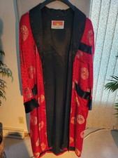 Oriental Kimono silk smoking jacket mens 46 vintage 60's robe