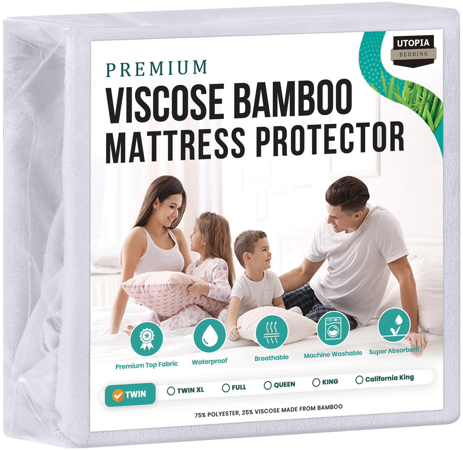 Premium Twin Size Bamboo-Viscose Waterproof Mattress Protector