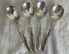 4 Sterling Silver Gorham Camellia Soup Cream Spoons 144 grams 6 1/8"