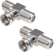 Coaxial Cable Splitter, TV Splitter 2 in 1 Out 2-Pack F Type RG6 Male to 2 F Fem