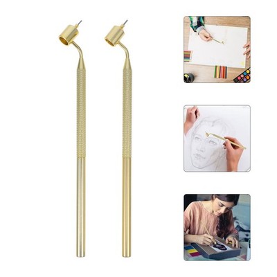 2Pcs Golden Liquid Writing Pens Metal Fine Tip for Decoration Detailed Art Work