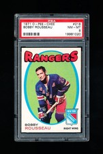 1971 OPC HOCKEY 218 BOBBY ROUSSEAU PSA 8 NEAR MINT-MINT RANGERS