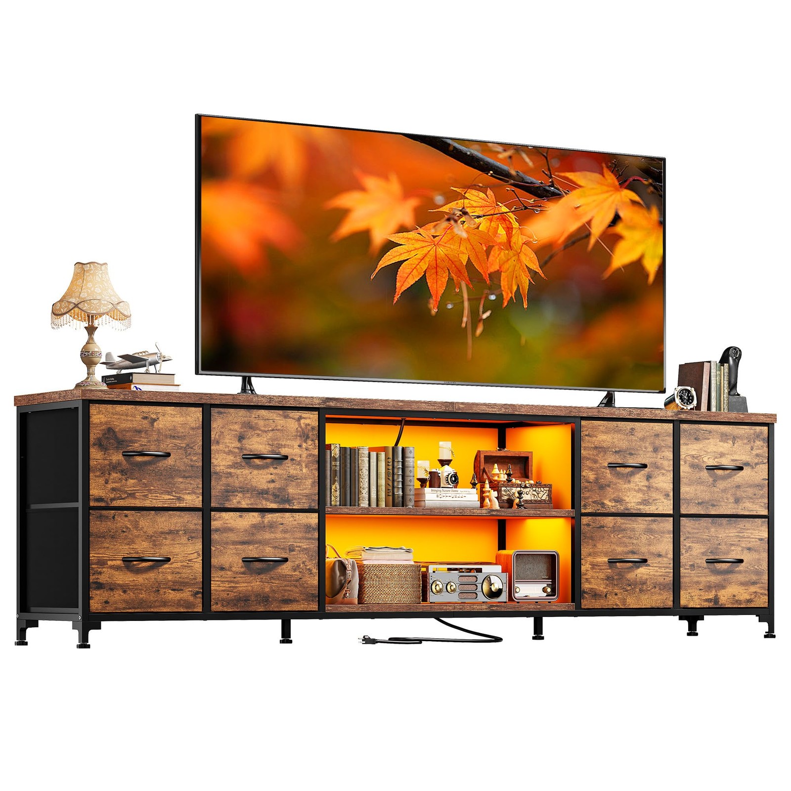 For 65 75 Inch With Lights & Power Outlets Tv Stands For Bedroom