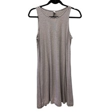 OLD NAVY Black White Striped Tank Swing Dress Sleeveless Summer Midi M