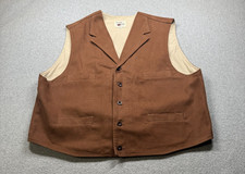 Branding Iron Brown Western Vest 4 Pkt XL Made in USA
