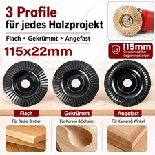 115mm Wood Carving Disc 22mm Bore - Pack of 3