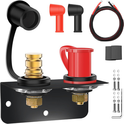 250A Remote Battery Terminals 3/8'' Stud Battery Jump Post with Heavy Duty Mounti