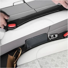 2PCS Car Seat Gap Filler Organizer,3 in 1 Side with Black 